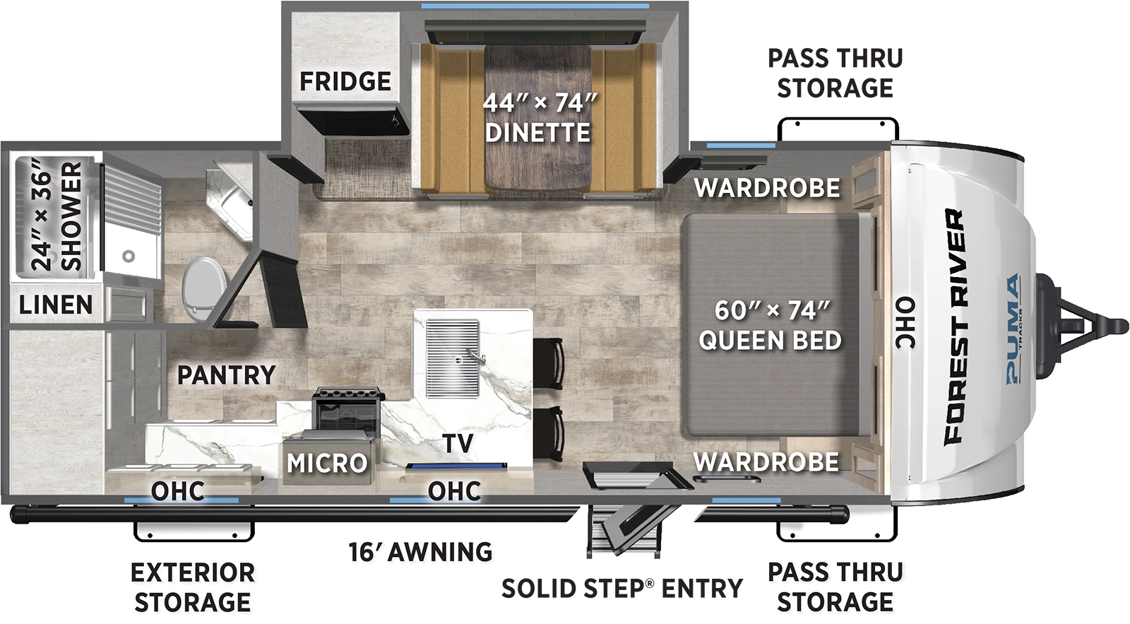 Puma Tracks 232UD Floorplan